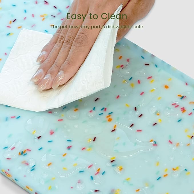 PWTAA Dog Food Mat Anti-Slip Silicone Dog Bowl Mat Thicker Pet Placemat - Image 9