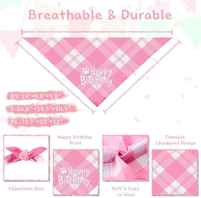 Dog Birthday Party Decoration, Pet Birthday Bandana Set - Image 2