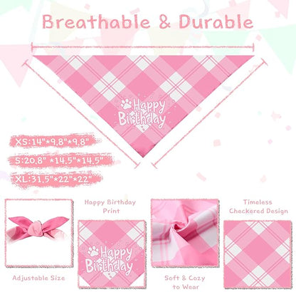 Dog Birthday Party Decoration, Pet Birthday Bandana Set - Image 2