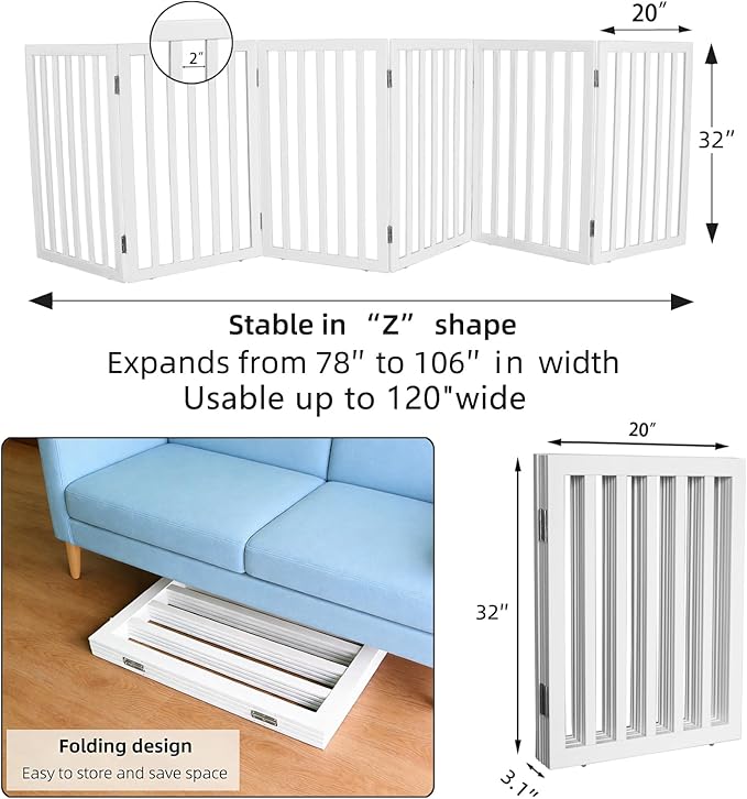 Dog Gate Indoor, Freestanding Dog Fence - Image 7