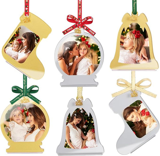 UNIQOOO Jingle Bell Christmas Acrylic Picture Frame Ornaments by UNIQOOO