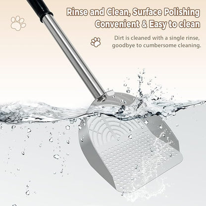 Cat Litter Scoop Deep Shovel, Detachable Long Handle Litter Scooper, Metal Cat - Image 9