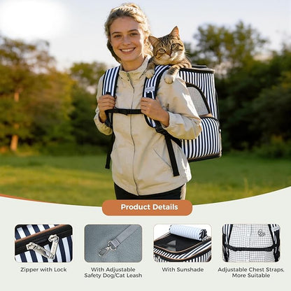 Lekereise Large Cat Backpack Expandable Pet Backpack Carrier - Image 5