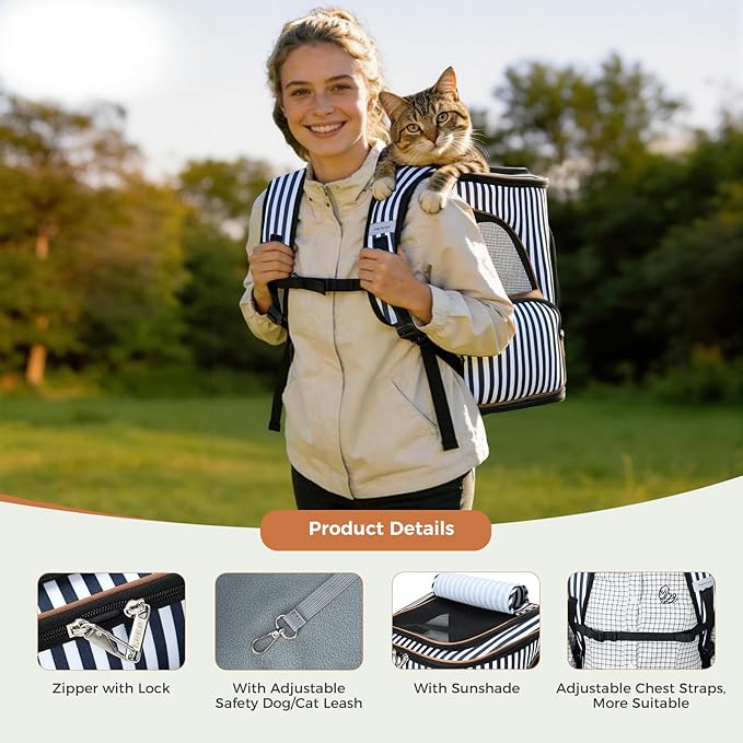 Lekereise Pet Carrier Backpack Expandable Cat Backpack - Image 5