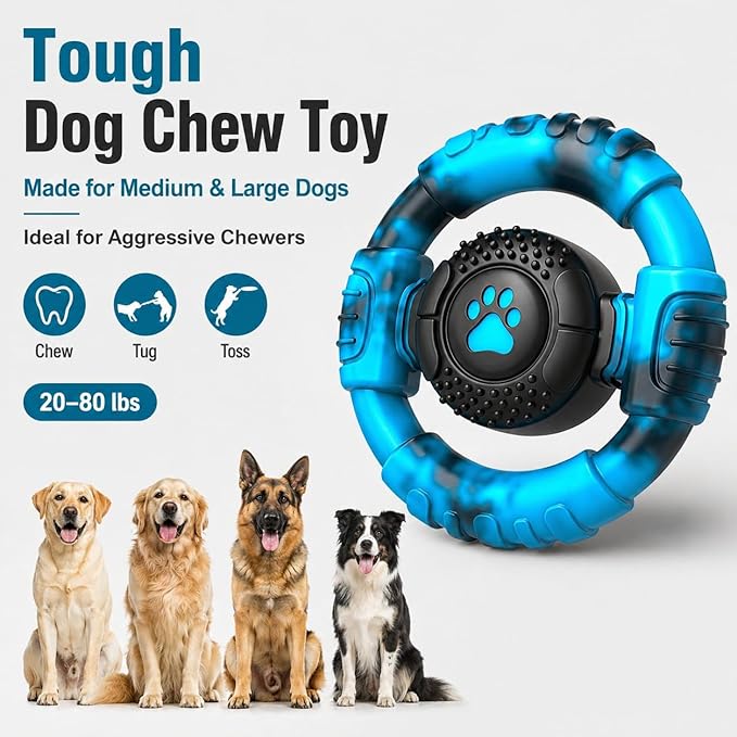 Pamlulu Tough Dog Toys for Aggressive Chewers, Indestructible Dog Toy for Large - Image 2