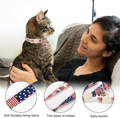 2 Pack American Flag Cat Collars Breakaway - Image 2