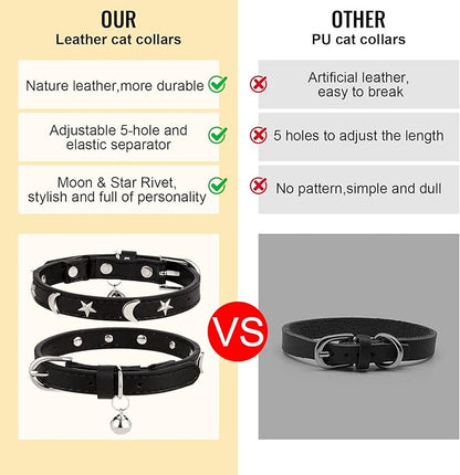 CHUKCHI Leather Cat Collars for Boy Girl Cats - Image 5