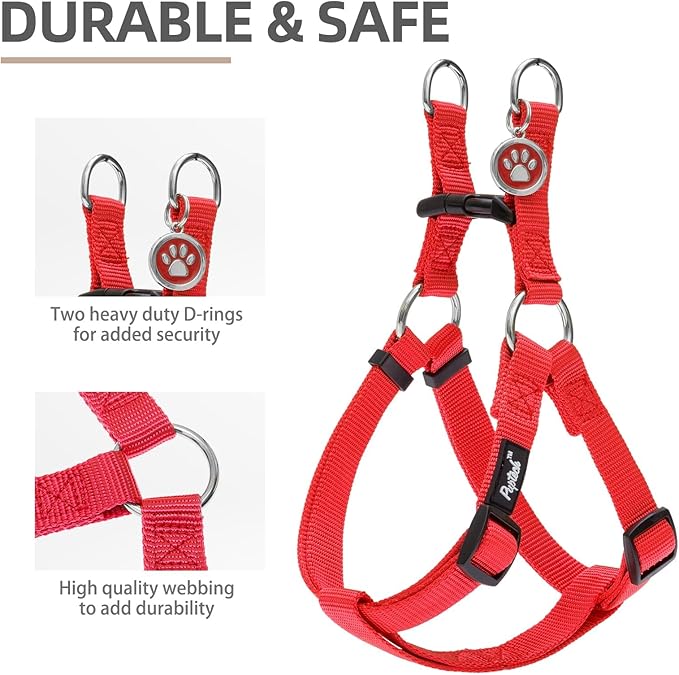 PUPTECK No Pull Dog Harness Soft Adjustable Basic Nylon Step in Puppy Vest - Image 2