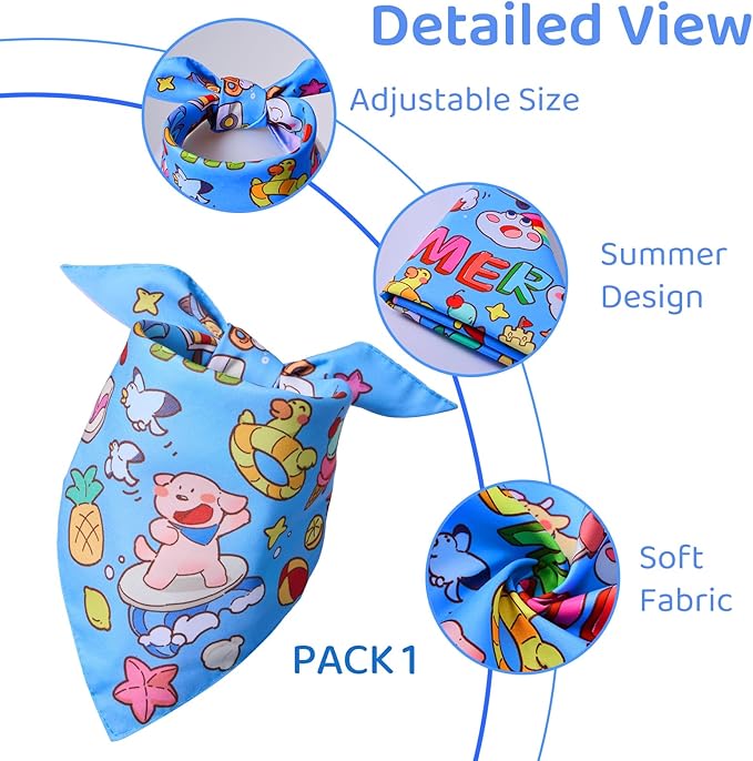Spring Summer Dog Bandanas, Cute Colorful Bandanas, Washable Cotton Adjustable - Image 5