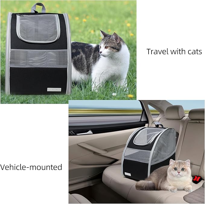 Cat Carrier Backpack with Reflector with Safety Leash Up to 15Lbs, Pet Carrier - Image 6