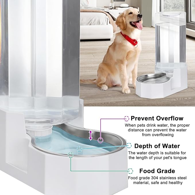 Sfozstra Large Dog Water Dispenser: 9L Automatic White Water Feeder - Image 4