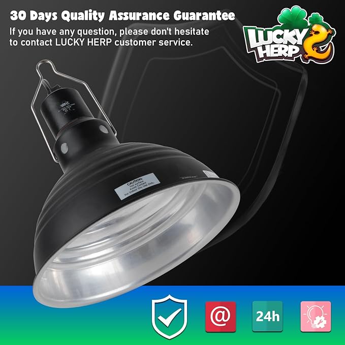 LUCKY HERP Reptile Light Fixture 8.1inch- Lightweight Aluminum Reflector Dome - Image 7
