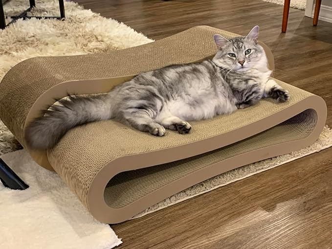 Simple Deluxe 3-in-1 Large Cardboard Cat Scratcher Lounger, 33.5" x 10.2" x - Image 7