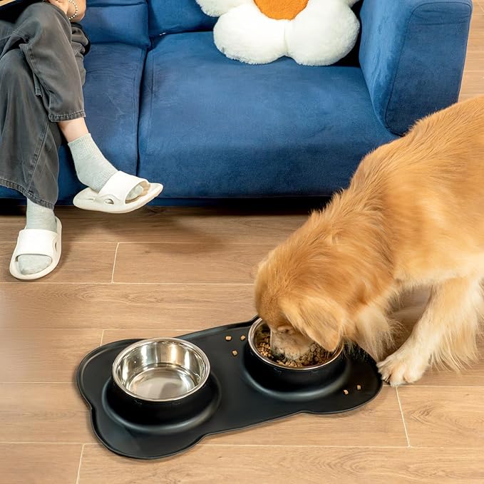 Conlun Dog Bowls with Non-Slip Silicone Mat, Spill Proof Large Food & Water - Image 9