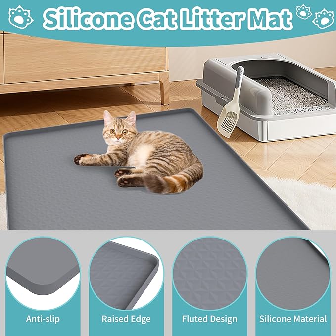 Cat Litter Mat, Silicone Cat Litter Box Mat - Image 3