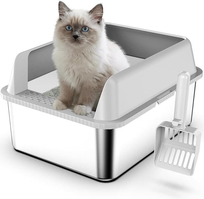 Suzzipaws 17.3"x13.4"x15" Stainless Steel Cat Litter Box by Suzzipaws