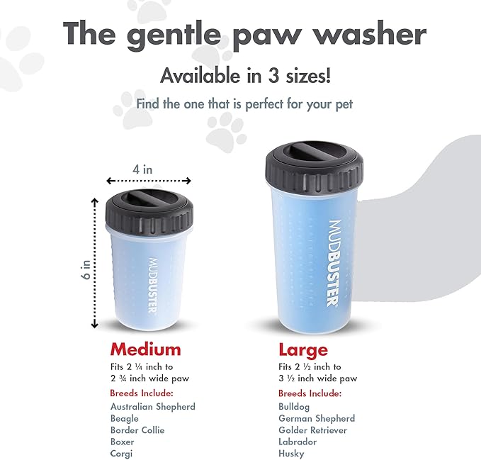 Dexas Lidded MudBuster Medium Dog Paw Cleaner, Pro Blue, Fits 1.5"-2.5" Wide - Image 3