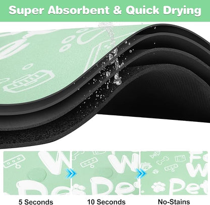 Pet Feeding Mat, Dog Cat Mat for Food and Water, Dog Bowl Waterproof Placemat - Image 2
