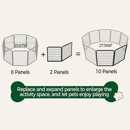 Yaheetech Dog Playpen Outdoor, 32 inch 4 Panels Dog Pen Indoor Heavy Duty Puppy - Image 8