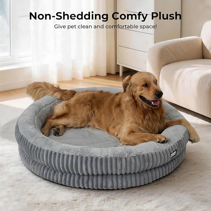 BALANCE Donut Dog Bed, 43 Inches Round Dog Bed Extra Large Size Dogs Washable - Image 2