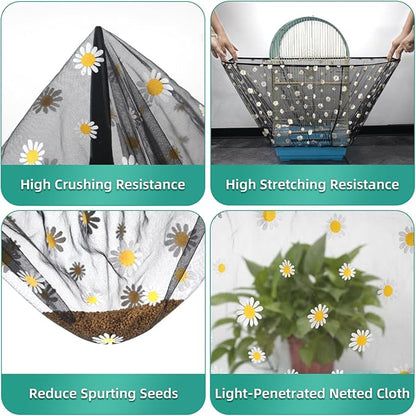 Bird Cage Seed Catcher, Seed Catcher Guard Net Cover, Parrot Nylon Mesh Net - Image 2