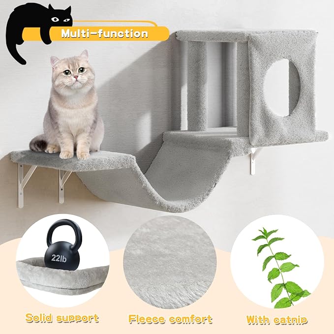 12-in-1 Cat Wall Shelves, Wall Mounted Cat Climber - Image 3