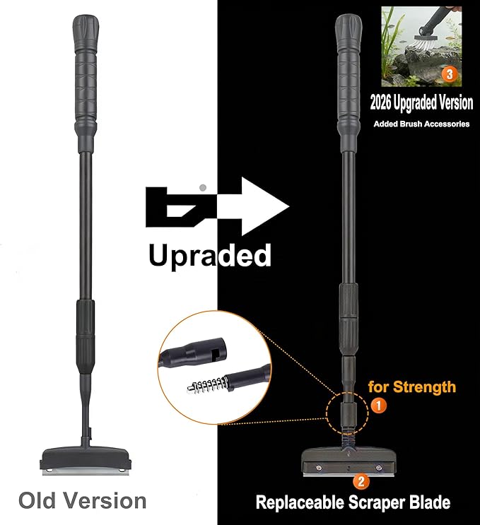 Carefree Fish 6IN1+1 Aquarium Cleaning Tools Long Handle Adjustable Length - Image 2