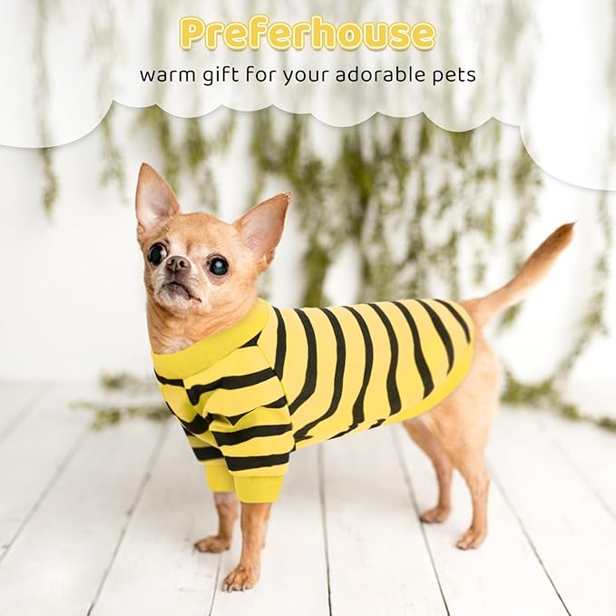 Pet Dog Striped T-Shirt Dogs Cats Cotton Vest Spring Summer Pet Apparel Tee - Image 5