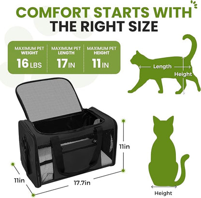 Expandable Cat Carrier Airline Approved Soft-Sided Pet Travel Carrier - Image 2