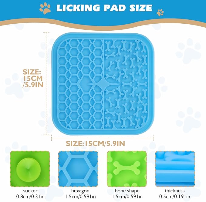 2 Pack Lick Mat for Dogs and Cats, Dog Slow Feeder Dowl Mat for Bathing - Image 6
