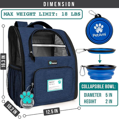 PetAmi Dog Backpack Carrier for Small Medium Dogs Large Cats up to 18 lbs - Image 2