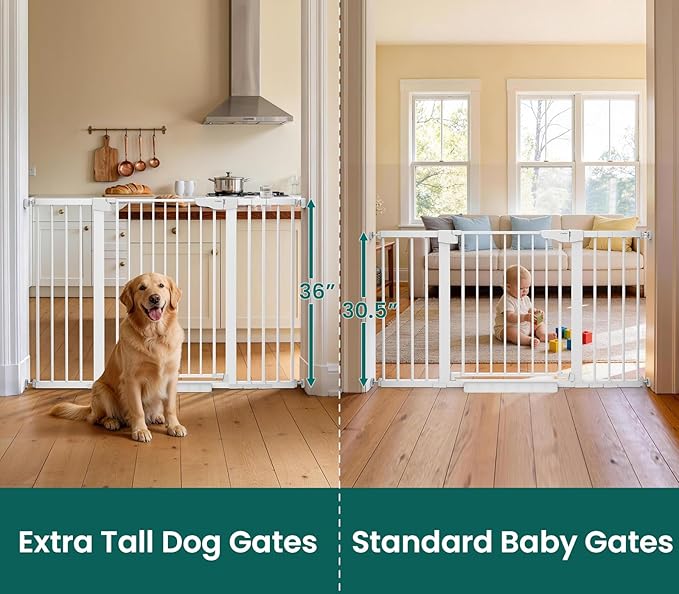 Cumbor 36" Extra Tall Baby Gate, 30-54" Wide Dog Gates - Image 3