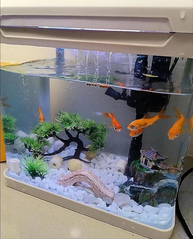 AWXZOM Small Japanese Fish Tank Decorations Set, Suitable - Image 3
