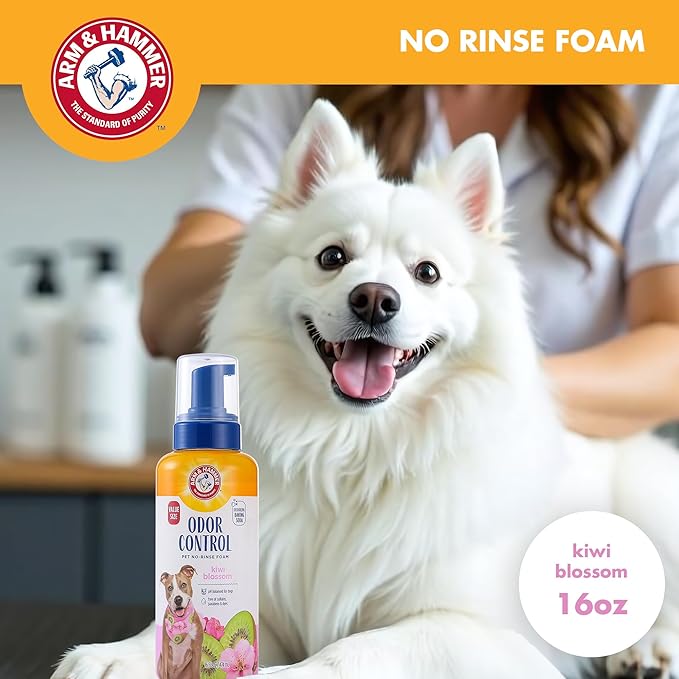 Arm & Hammer for Pets Odor Control No-Rinse Foam for Dogs, Kiwi Blossom Scent - Image 2