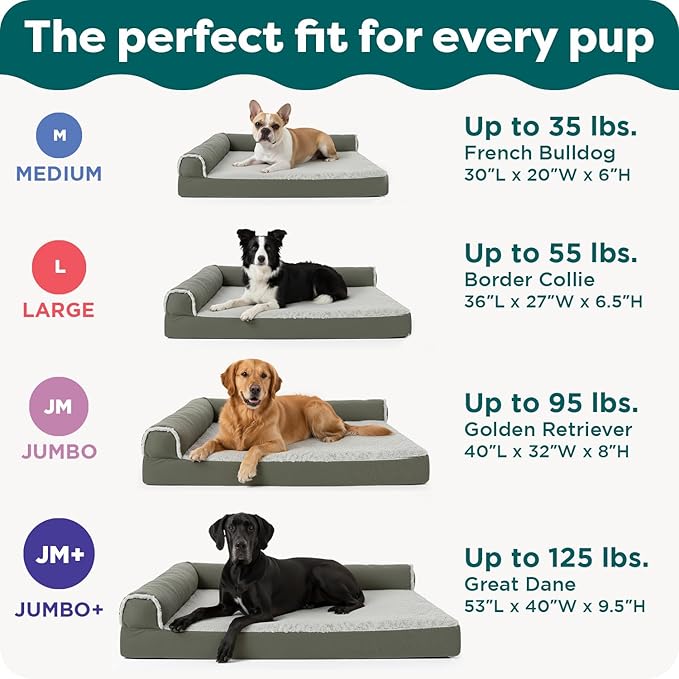 FurHaven Orthopedic Dog Bed for Large Dogs, L-Shaped Chaise Contour - Image 6