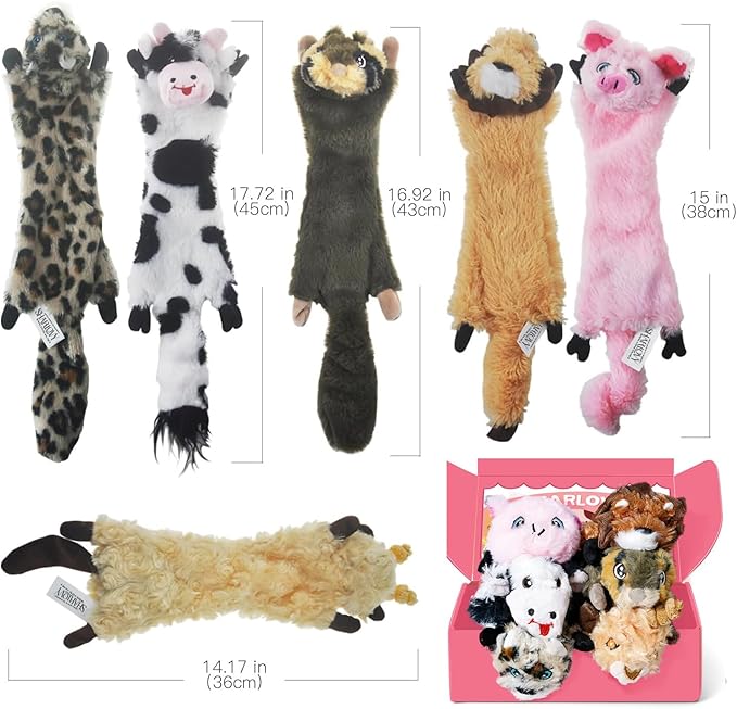 SHARLOVY Dog Squeaky Toy No Stuffing 6 Pack, Dog Toys Crinkle - Image 5