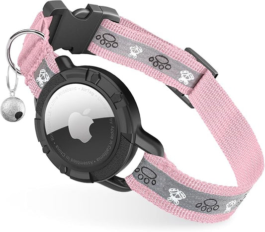 Reflective AirTag Cat Collar, Integrated Cat Tracker Collar by ODOKELE
