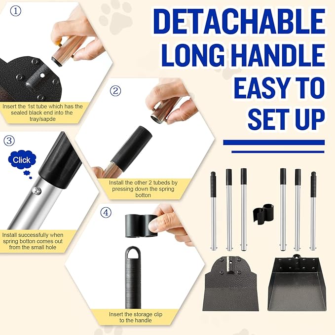Dog Pooper Scooper, Tray and Spade Set Poop Scooper - Image 6