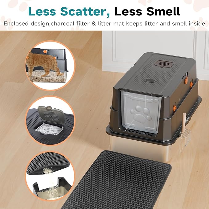 TENTIZON Stainless Steel Cat Litter Box - Image 5