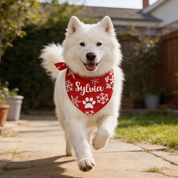 Custom Dog Bandana with Your Own Logo Text Personalized Dog Scarf Triangle Bibs - Image 7