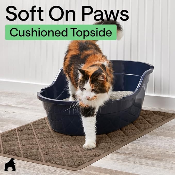 GORILLA GRIP Cat Litter Box Mat, Water Resistant, US Designed Kitty Litter - Image 8