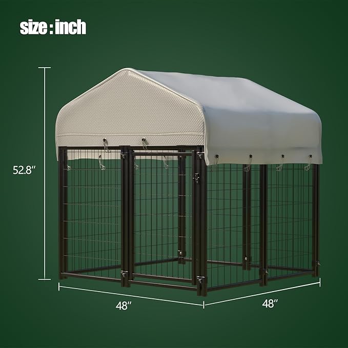 8 Panels Large Dog Kennel Outside Outdoor Dog Kennel Large - Image 6
