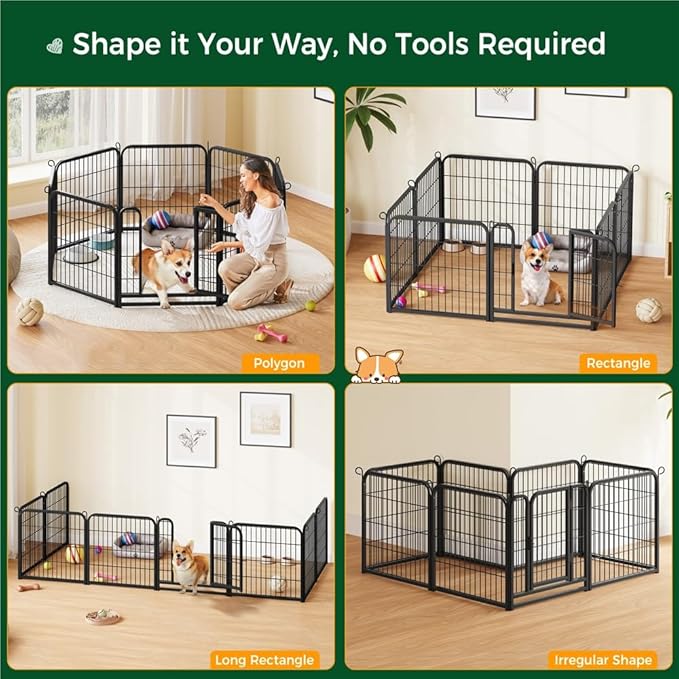 Yaheetech Dog Playpen Outdoor 24 inch 12 Panels Indoor Dog Fence Metal Dog Pen - Image 5