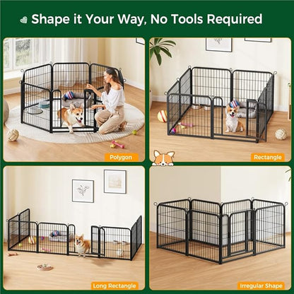 Yaheetech Dog Playpen Outdoor 24 inch 12 Panels Indoor Dog Fence Metal Dog Pen - Image 5