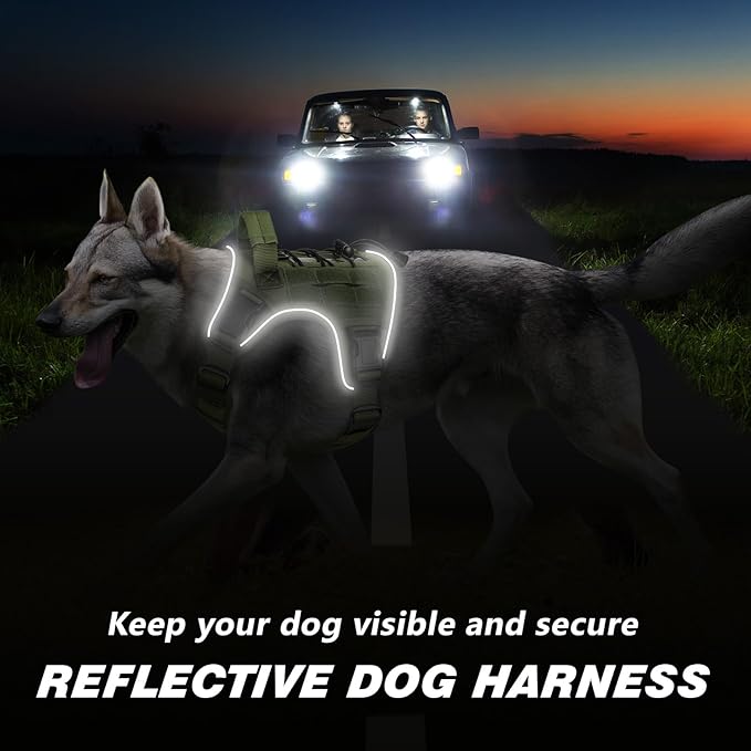 WINGOIN Green Tactical Dog Harness - Image 4