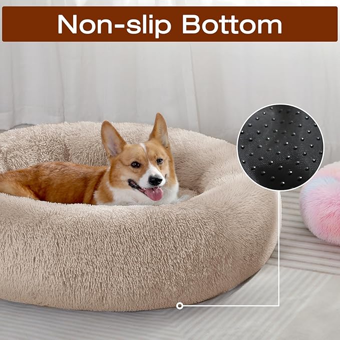 JOLLYVOGUE Dog Beds Large Sized Dog, 36 inches Calming Soft Anti-Anxiety Donut - Image 4