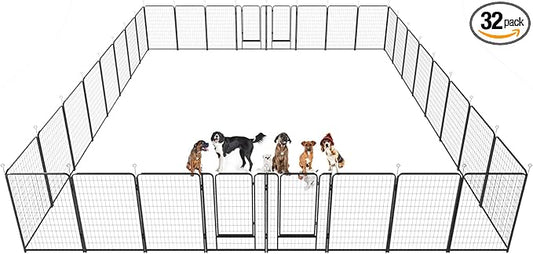 Kfvigoho Dog Playpen Outdoor Extra Wide 32 Piece Panels Heavy Duty Dog Fence by Committedtobetterpetlife