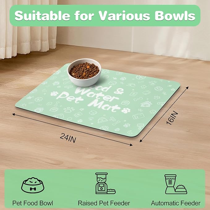 Pet Feeding Mat, Dog Cat Mat for Food and Water, Dog Bowl Waterproof Placemat - Image 7