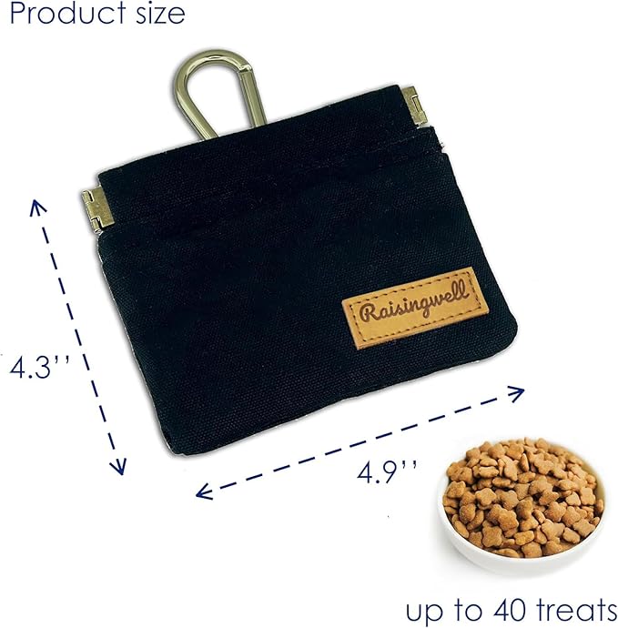 Raisingwell Dog Treat Pouch, Cotton Fabric, Hand Free Dog Walking Bag - Image 2