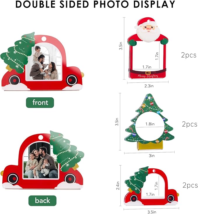 UNIQOOO Santa Claus Christmas Acrylic Picture Frame Ornaments - Image 3